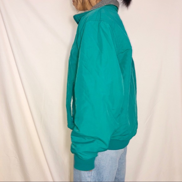 Vintage Eddie Bauer Teal Nylon Fleece Lined Insula - Picture 3 of 6